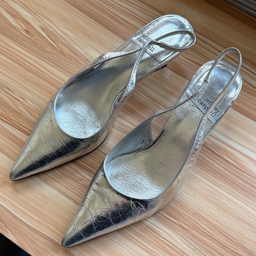 Jeffrey Campbell Silver Women's Slingback Heels